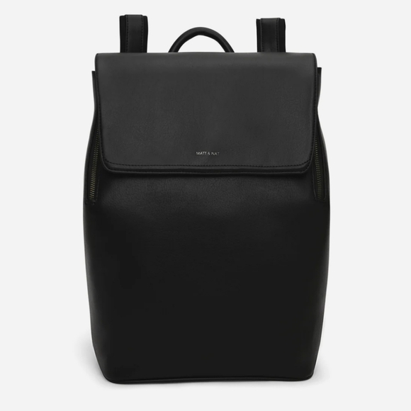Matt & Nat Black Zippered Backpack - Picture 1 of 10